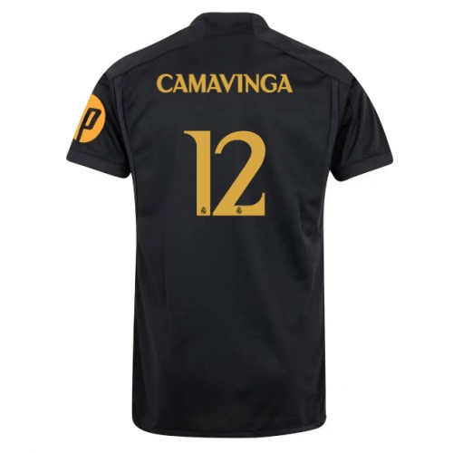 Pánský Fotbalový dres Real Madrid Eduardo Camavinga #12 2023-24 Třetí Krátký Rukáv